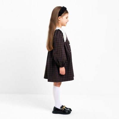 Платье с воротником для девочки KAFTAN: School collection, чёрное, размер 36 (134-140 см)