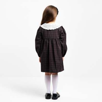 Платье с воротником для девочки KAFTAN: School collection, чёрное, размер 36 (134-140 см)