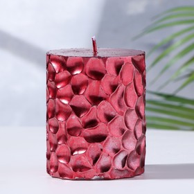 Свеча - цилиндр "ICEBERG", 8х6,5 см, красная УЦЕНКА