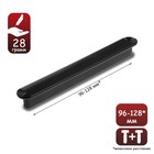 Ручка-скоба С-35, пластик 96 и 128 мм, цвет черный глянцевый - фото 319424948