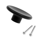 Ручка кнопка К-16, без покрытия, цвет черный (2 шт) - фото 805477138