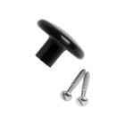 Ручка кнопка К-17, пластик, чёрная, глянец (комплект 2 шт) - фото 39686342