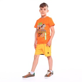 Футболка для мальчика, цвет оранжевый, рост 128