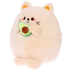 Мягкая игрушка «Котик с авокадо», цвет бежевый, 35 см - фото 25525456