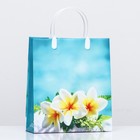 Пакет "Цветы весны", голубой, мягкий пластик 26 х 23 см 110 мкм - фото 320154113