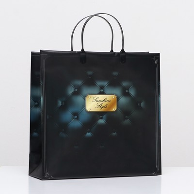 Пакет «Чёрный люкс с золотом, мягкий пластик, 30×30 см 120 мкм