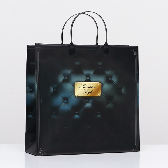 Пакет «Чёрный люкс с золотом, мягкий пластик, 30×30 см 120 мкм - Фото 1