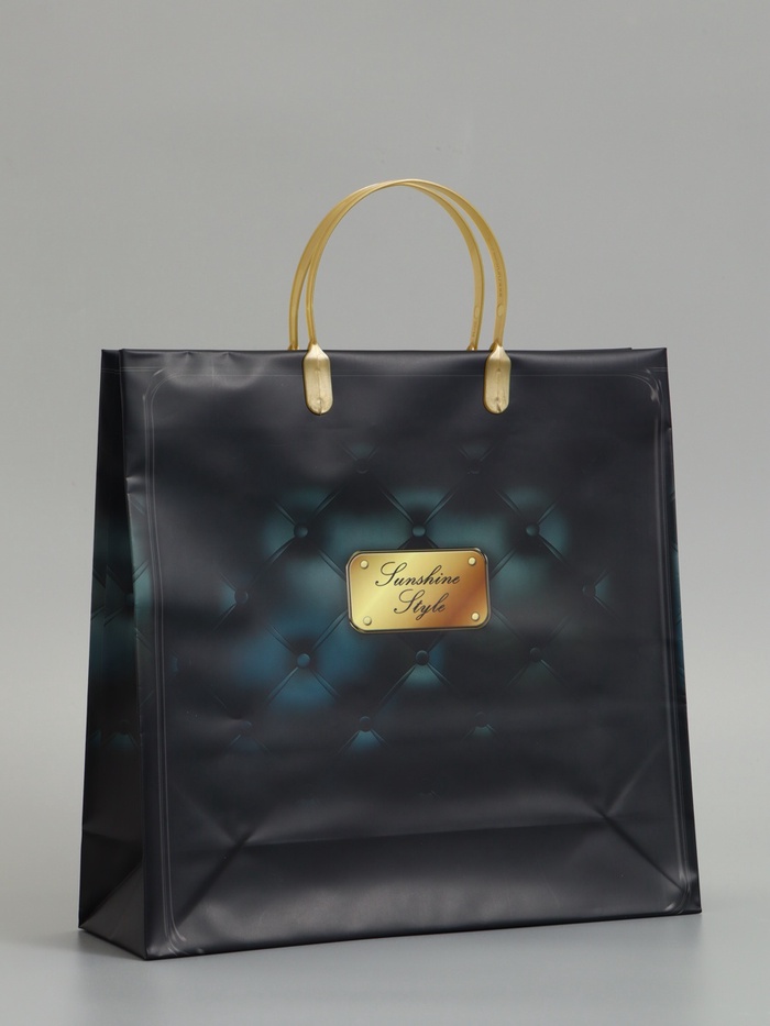 Пакет «Чёрный люкс с золотом, мягкий пластик, 30×30 см 120 мкм - Фото 1