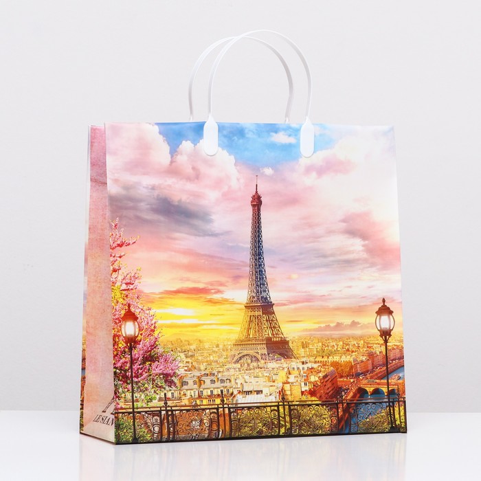 Пакет "Утро в Париже", мягкий пластик, 30 х 30 см, 120 мкм - Фото 1