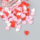 Декор для творчества пластик "Сердечки. Красный, белый, розовый" набор 8 гр 5х2х2 см 9285311