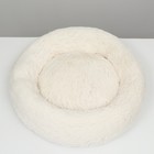 Лежанка для собак и кошек, длинный мех, 45×35×11 см, молочная - Фото 4