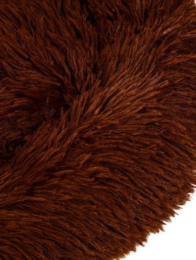 Лежанка для животных, 45×35×11 с, длинный мех, коричневая