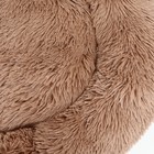 Лежанка для собак и кошек, длинный мех, 45×35×11 см, коричневая - Фото 5