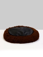 Лежанка для собак и кошек, 45×35×11 с, длинный мех, коричневая - Фото 5