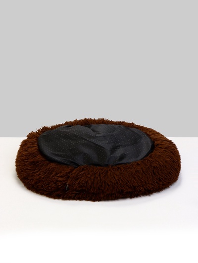 Лежанка для животных, 45×35×11 с, длинный мех, коричневая
