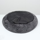 Лежанка для собак и кошек, длинный мех, 45×35×11 см, серая - Фото 5