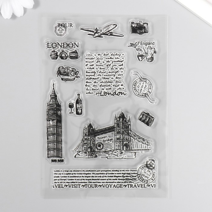 Штамп для творчества силикон "Поездка в Лондон" 16х11 см - Фото 1