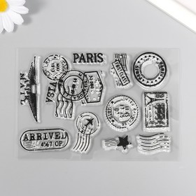 Штамп для творчества силикон "Почтовые печати Парижа" 16х11 см