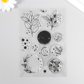 Штамп для творчества силикон "Растения и звёзды" 16х11 см