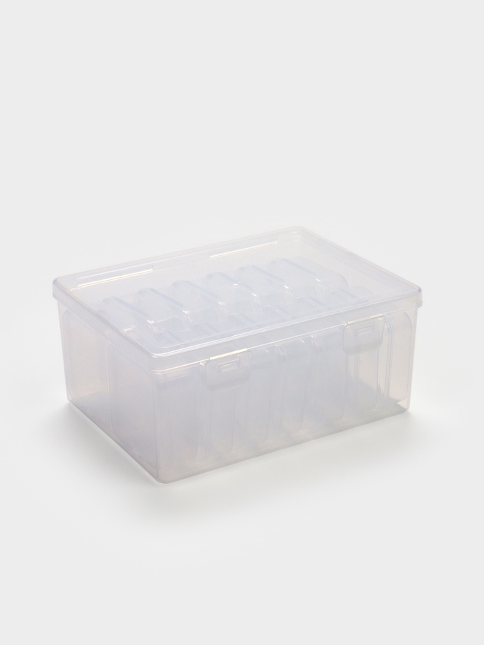 Органайзер для украшений QF, антиокислительный на 14 ячеек, 16.5×12×6 см, прозрачный