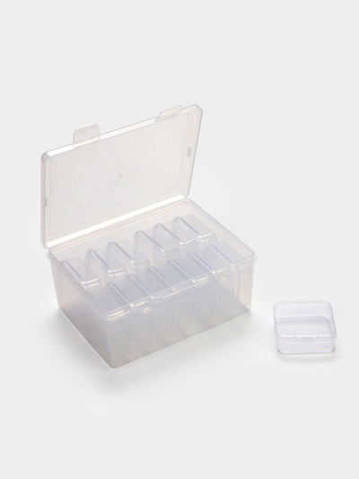 Органайзер для украшений QF, антиокислительный на 14 ячеек, 16.5×12×6 см, прозрачный