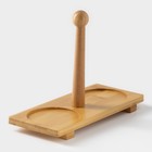 Банки для хранения сыпучих продуктов на деревянной подставке BellaTenero, 4 предмета: 2 банки 250 мл, 9.5×15 см, 2 ложки, керамические, белые - Фото 6