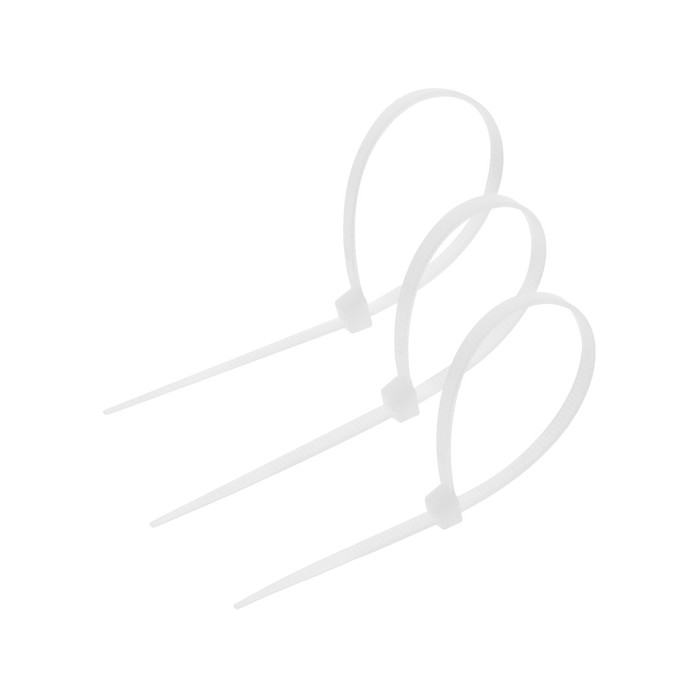 Хомут нейлоновый для стяжки, ТУНДРА, 4.8×200 мм, белый, 100 шт.