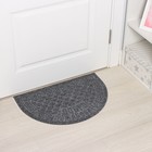 Коврик влаговпитывающий полукруглый «Добро пожаловать», 40×60 см, цвет серый - фото 22178349