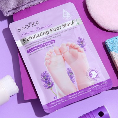 Пилинг-маска для ног, универсальная, восстанавливающая с лавандой