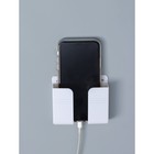 Держатель для телефона, настенный, самоклеящийся, 10×8.7×2.8 см, белый - Фото 2