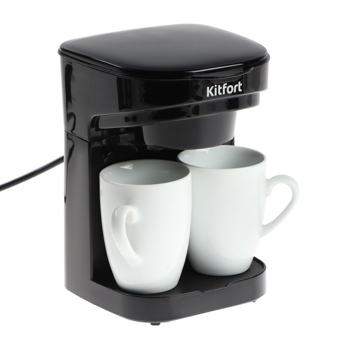 Кофеварка Kitfort КТ-764, капельная, 450 Вт, 0.25 л, чёрная - фото 10444346