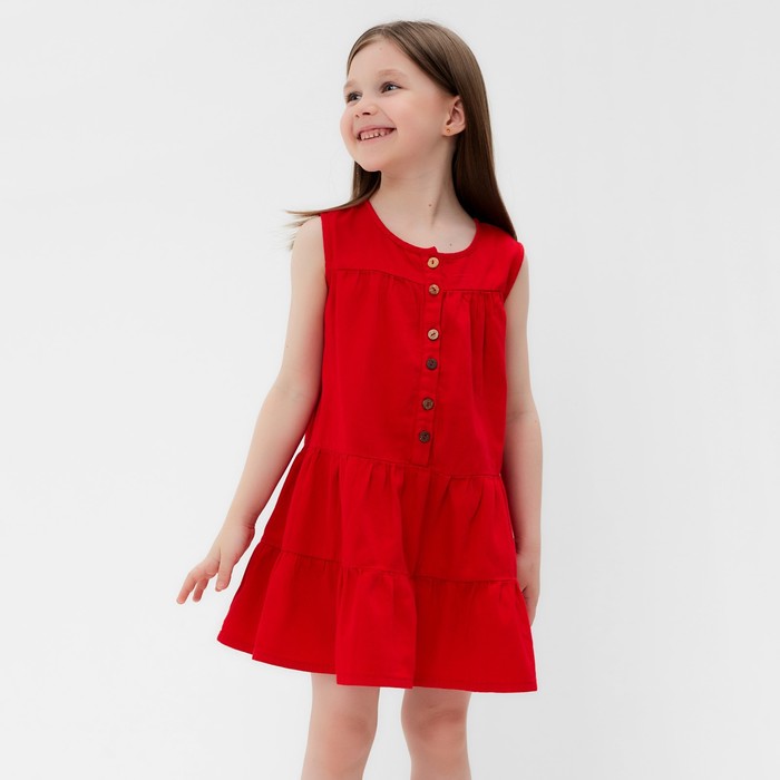 Платье для девочки, цвет красный, рост 116