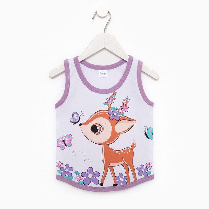 Майка для девочки, цвет сиреневый, рост 104