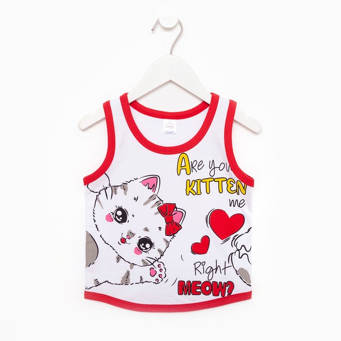 Майка для девочки, цвет красный, рост 104