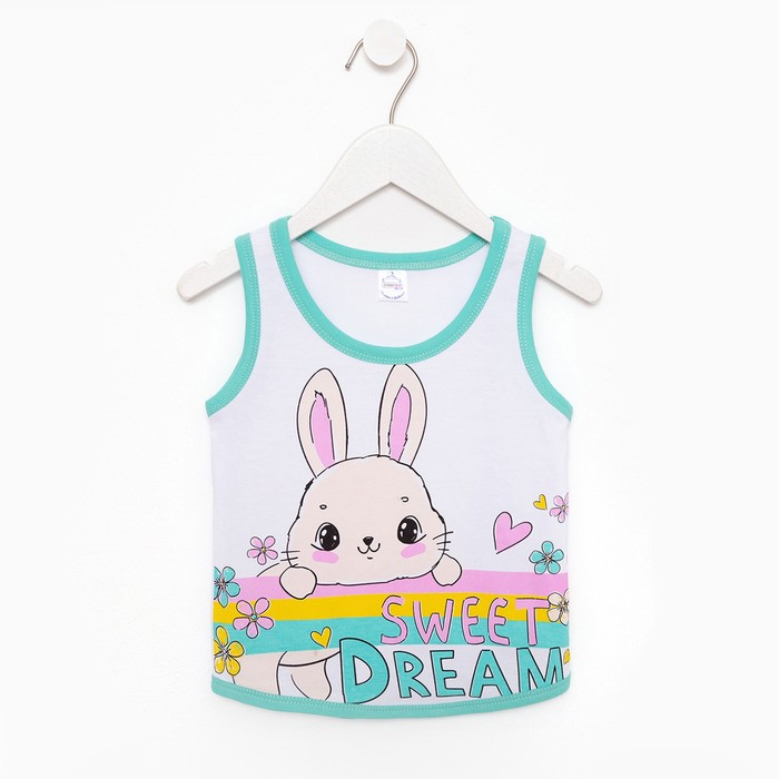 Майка для девочки, цвет ментоловый, рост 104