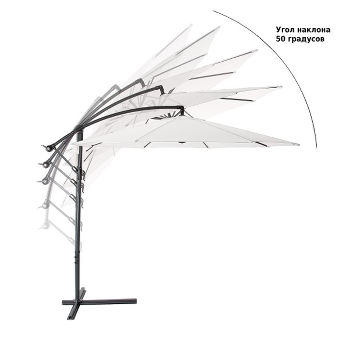 Зонт садовый 8002, цвет серый - фото 1885641292