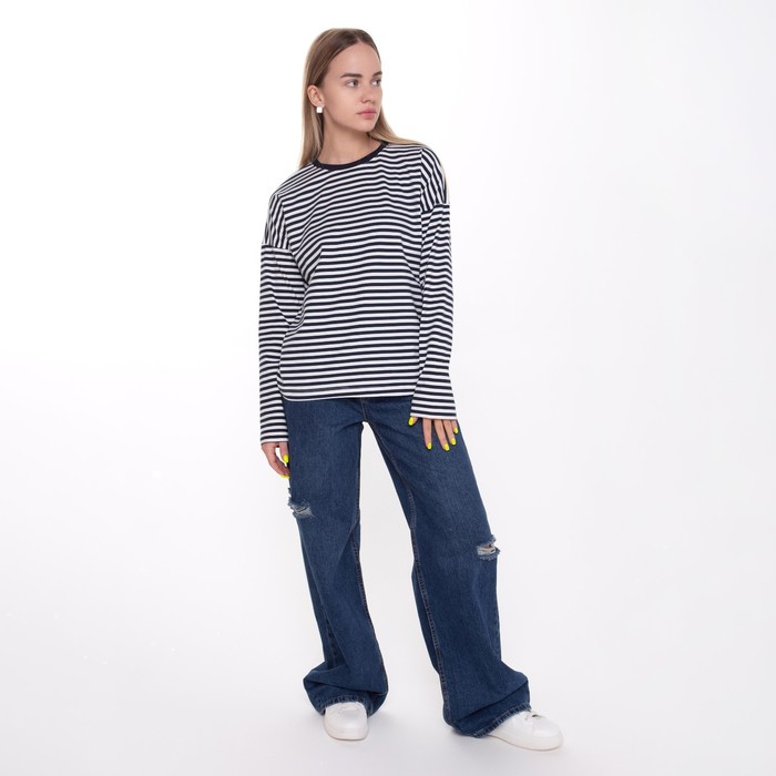 Лонгслив женский, цвет тёмно-синий, размер 50-52 (2XL) 62424