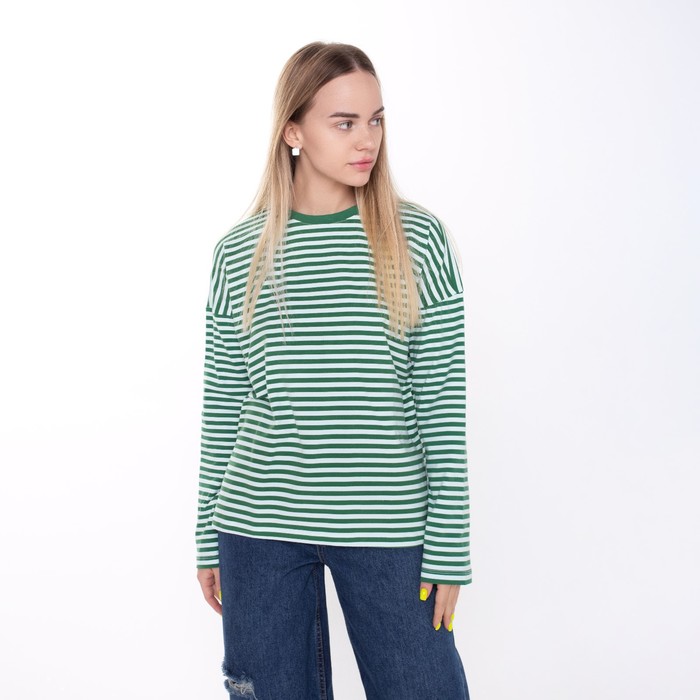 Лонгслив женский, цвет тёмно-зелёный, размер 48-50 (XL) 62435