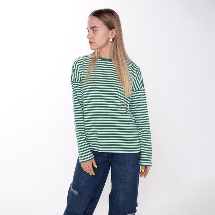 Лонгслив женский, цвет тёмно-зелёный, размер 48-50 (XL) 62435