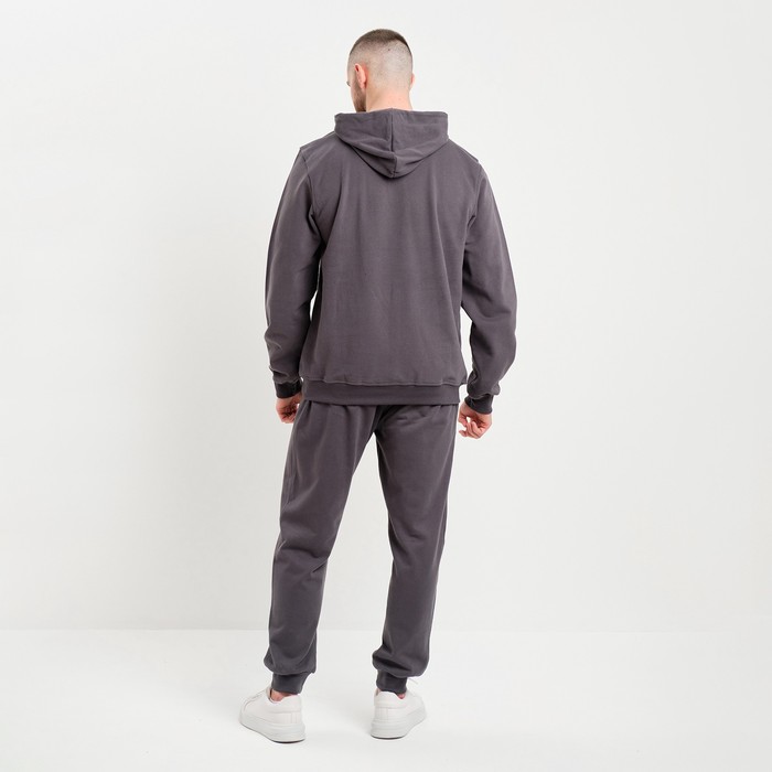 Костюм мужской (толстовка/брюки), цвет тёмно-серый, размер 48 (L) 62438