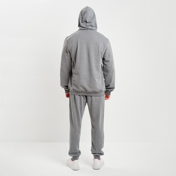 Костюм мужской (толстовка/брюки), цвет серый меланж, размер 50 (XL) 62443