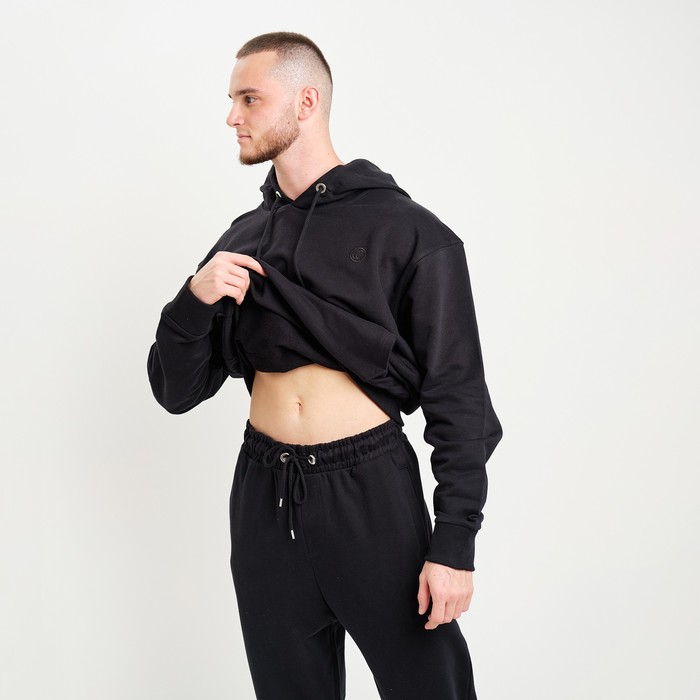 Костюм мужской (толстовка/брюки), цвет чёрный, размер 50(XL) 62447