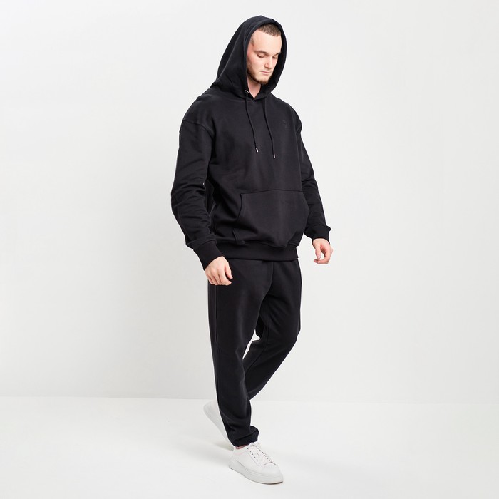 Костюм мужской (толстовка/брюки), цвет чёрный, размер 50(XL) 62447