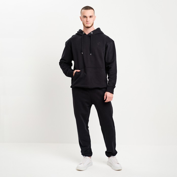 Костюм мужской (толстовка/брюки), цвет чёрный, размер 52(XXL) 62448