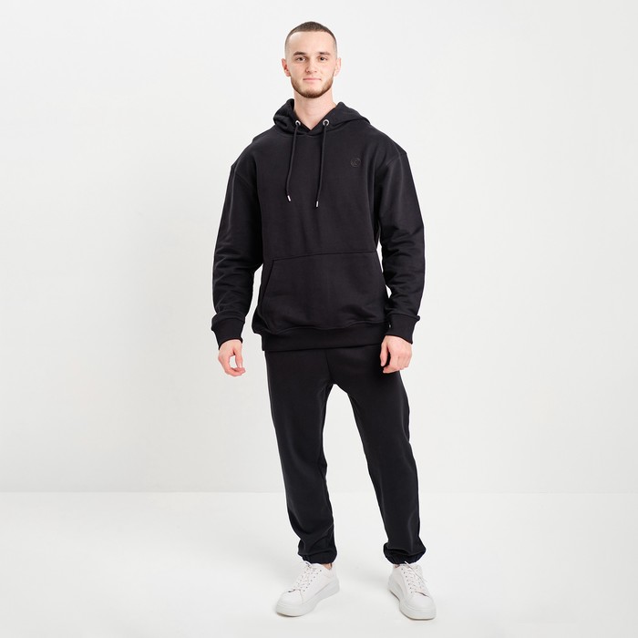 Костюм мужской (толстовка/брюки), цвет чёрный, размер 52(XXL) 62448