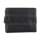 Кошелек мужской "Строчки" 3 отдела, отдел для прав, отдел для визиток, монетница, черный - Фото 2