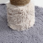 Домик для кошек с когтеточкой, с овальной полкой, 54×34×80 см, пушистый мех, джут, серый - Фото 7