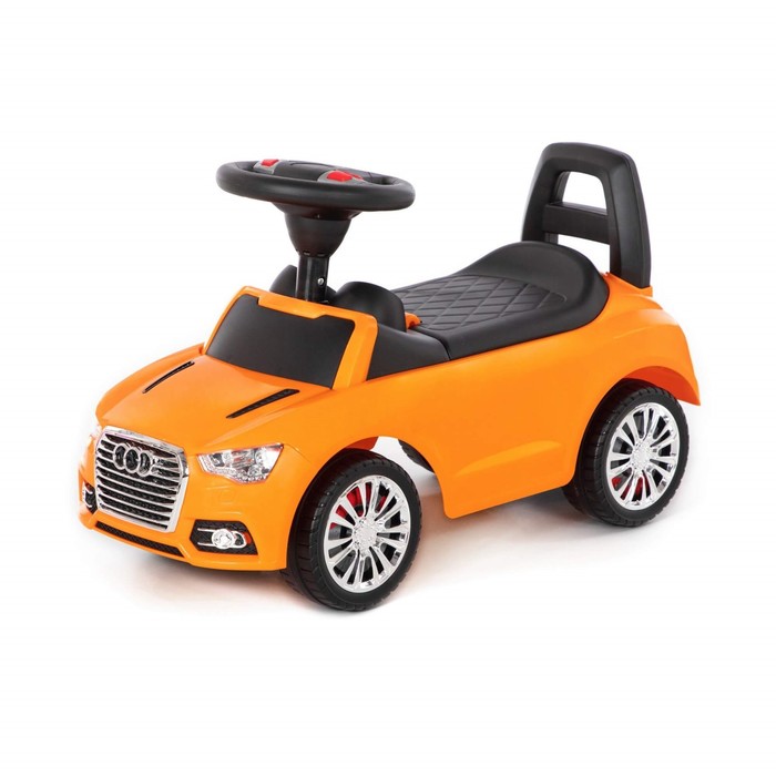 Каталка-автомобиль SuperCar №2, со звуковым сигналом, цвет оранжевый - Фото 1
