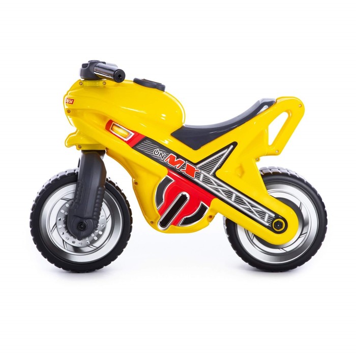 Каталка-мотоцикл MX, цвет жёлтый - фото 1907708527
