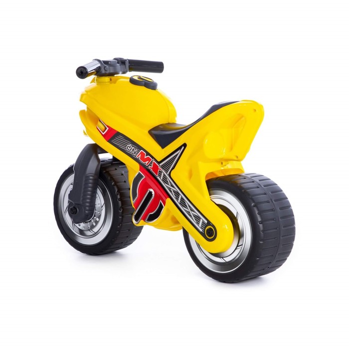 Каталка-мотоцикл MX, цвет жёлтый - фото 1907708528